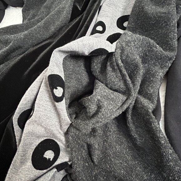 Alembika Womens Long Sleeve V-Neck Patchwork Tunic Top Blouse Size 2 Black Gray - Picture 4 of 8